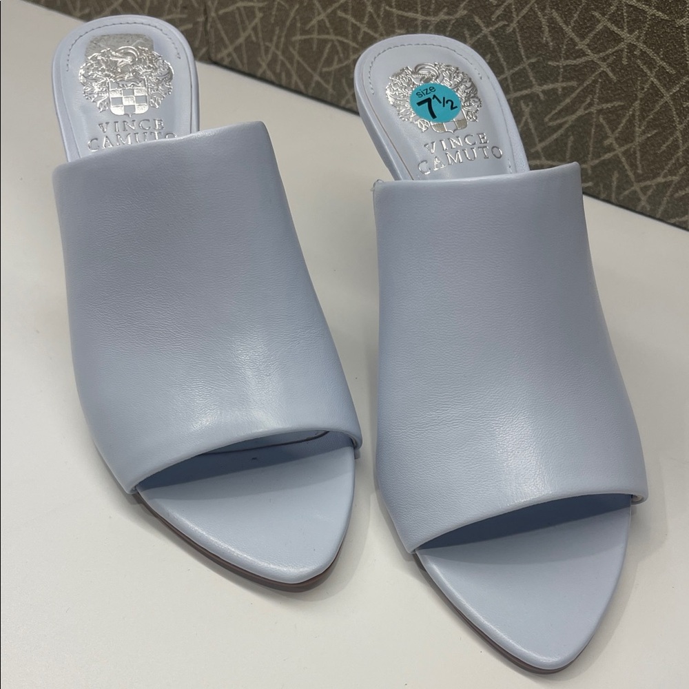NEW. Vince Camuto Women's Soft Blue Mules